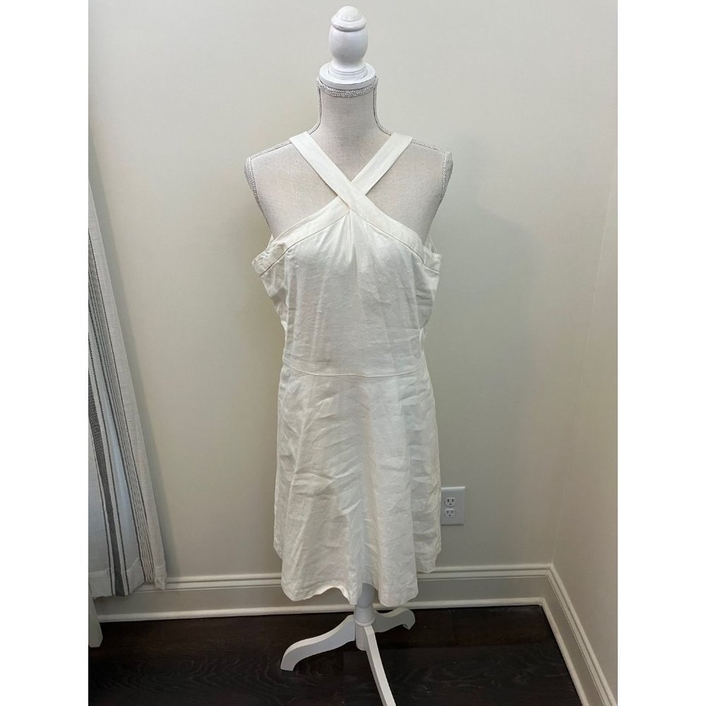Antonio Melani White Cross Strap Front Dress Size 14